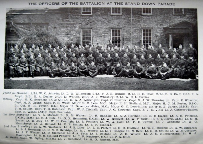 The officers of the battalion at the Stand Down parade.