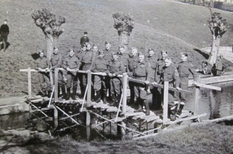 Pioneer Platoon on the completed bridge