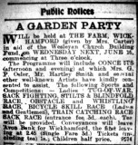 Garden Party - newpaper notice