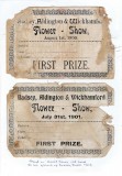 1900 & 1901 - Badsey, Aldington & Wickhamford Flower Show Certificates, 1st prize