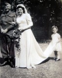 Sue Burlingham with the bride and her father.