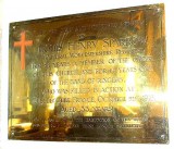 Brass Plaque behind Choir Stalls