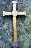Chrome plaque on Ceremonial Wooden Cross (2)