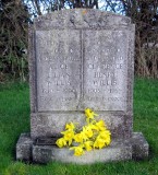 Headstone with separate plaque at base
