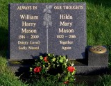 Open book headstone