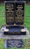 Headstone with separate flat tablet at base