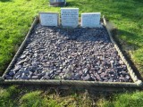 Three headstones and kerbs plus small plaque