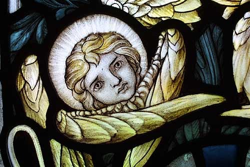 Detail in Stained Glass Window, St James Church, Badsey