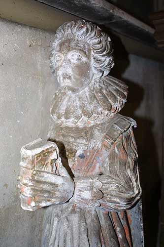Detail from the Hoby Memorial c.1617, St James Church, Badsey