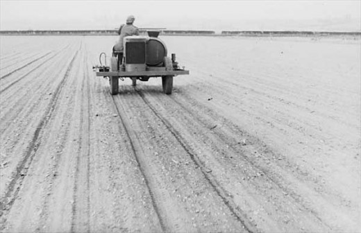 A sprayer in use