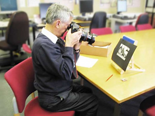 19. Copying photographs at Worcestershire Record Office