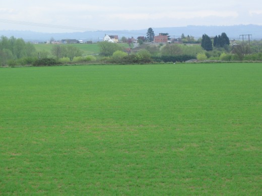 Pitwell Lane from bridge over bypass on Offenham Road, looking towards top of Main Street, April 2006.