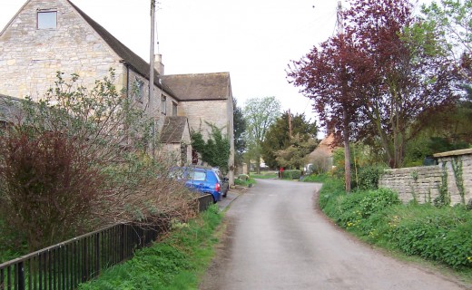 Mill Lane looking west, April 2006.