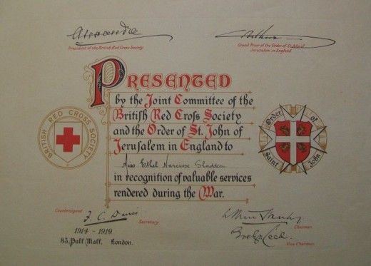 Ethel Sladden's Certificate