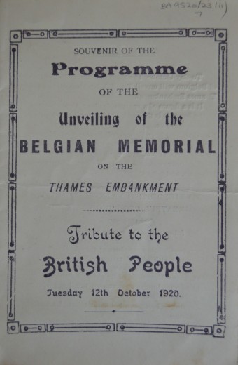 Belgian Memorial Unveiling