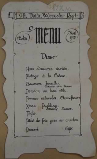 Christmas Menu 1918