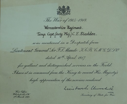 Mentioned in Despatches 1917-1919