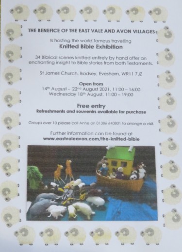 Flyer for Knitted Bible exhibition
