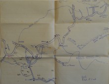 Map drawn by Cyril Sladden in 1917 which marks the railway to Sheikh Sa'ad.