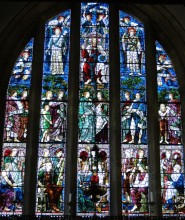Stained glass window in the church of St Mary the Virgin, Buckland, in memory of Frank Butler
