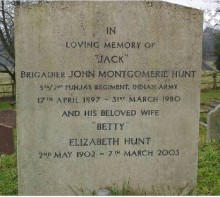Grave of Jack Hunt in Watts Cemetery, Compton, Surrey